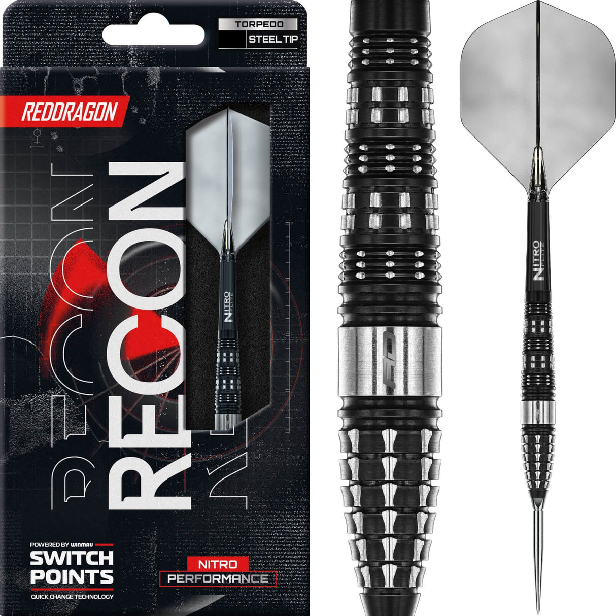 Red Dragon - Recon Torpedo Darts - Switch Points - 90% Tungsten - 23g 25g