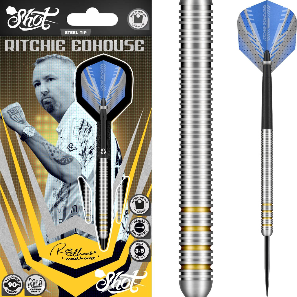 Shot - Ritchie Edhouse Darts - 90% Tungsten - 23g 24g -