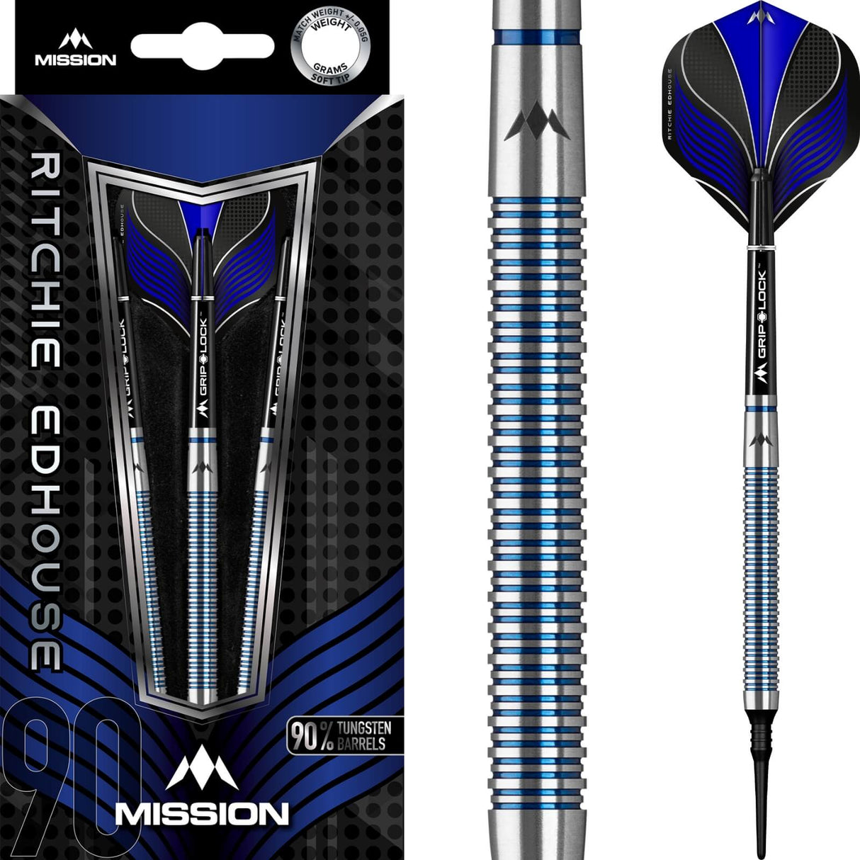 Mission - Ritchie Edhouse Darts - Soft Tip - 90% Tungsten - 21g -