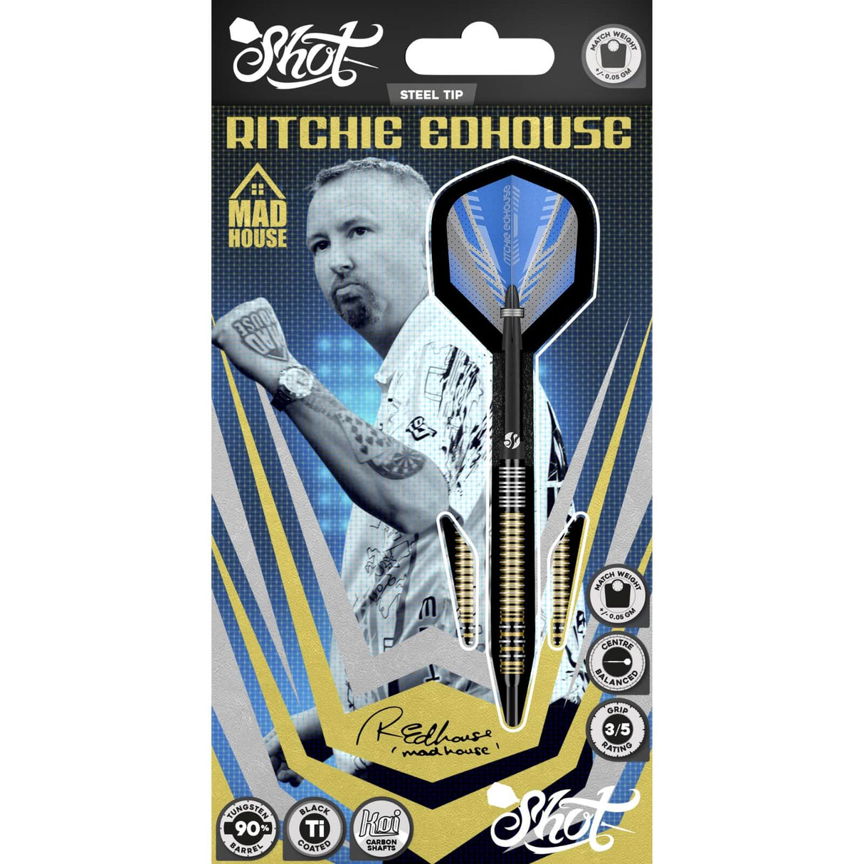 Shot - Ritchie Edhouse Madhouse Darts - 90% Tungsten - 23g 24g 26g -