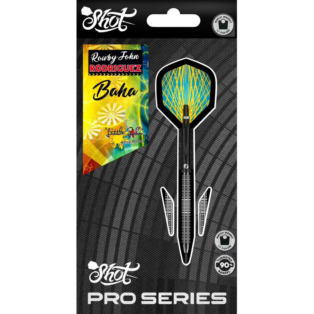 Shot - Rowby John Rodriguez Darts - Steel Tip - 90% Tungsten - 25g