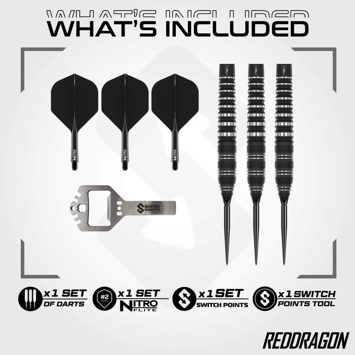Red Dragon - Sable 02 Torpedo Darts - Switch Point - 90% Tungsten - 23g 24g 25g