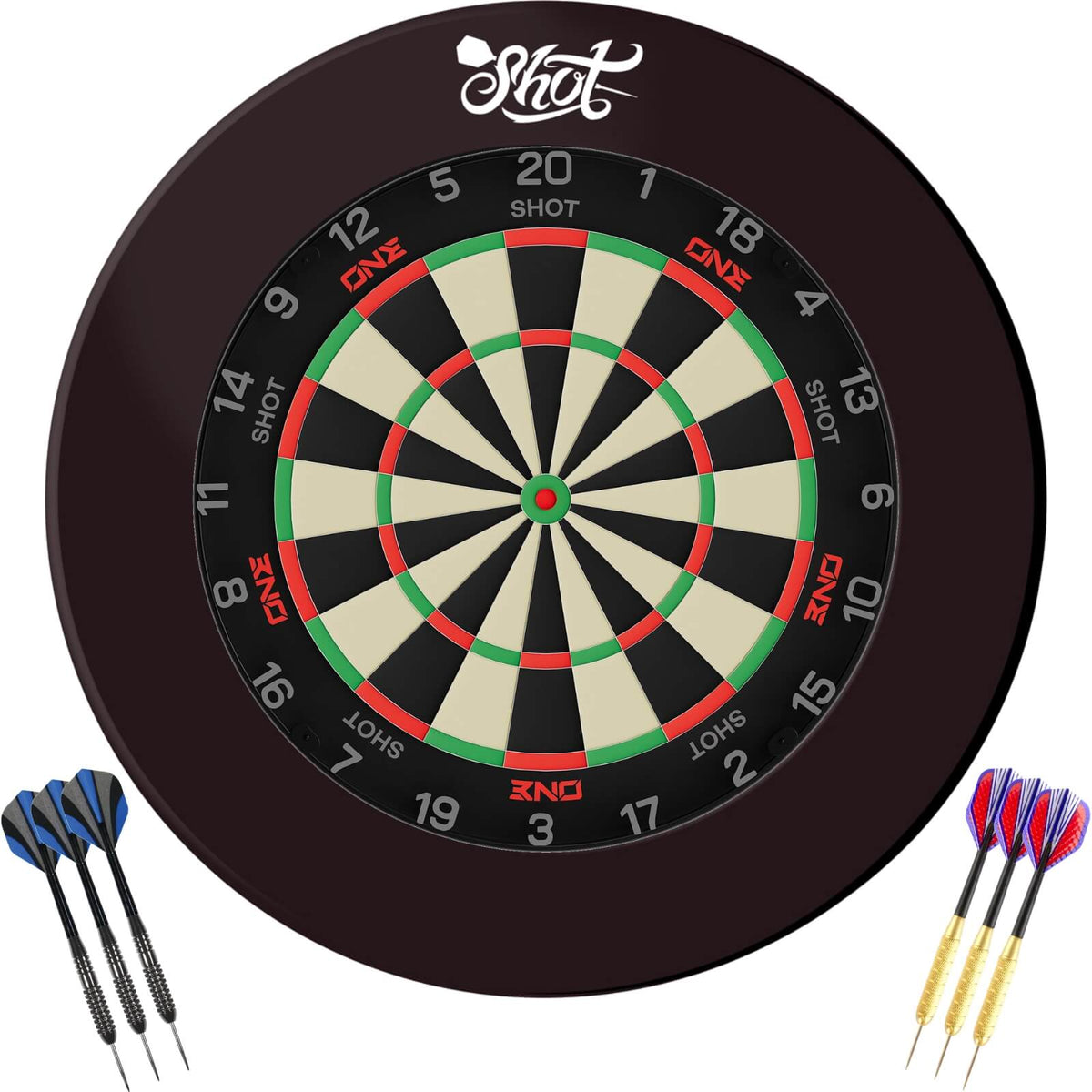 Shot - ONE Dartboard & Surround Ready to Play Bundle