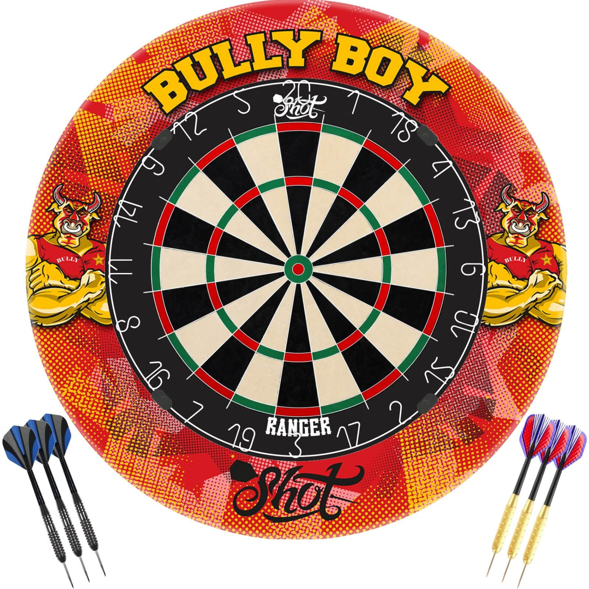 Shot - Ranger Dartboard & Surround Ready to Play Bundle - Michael Smith