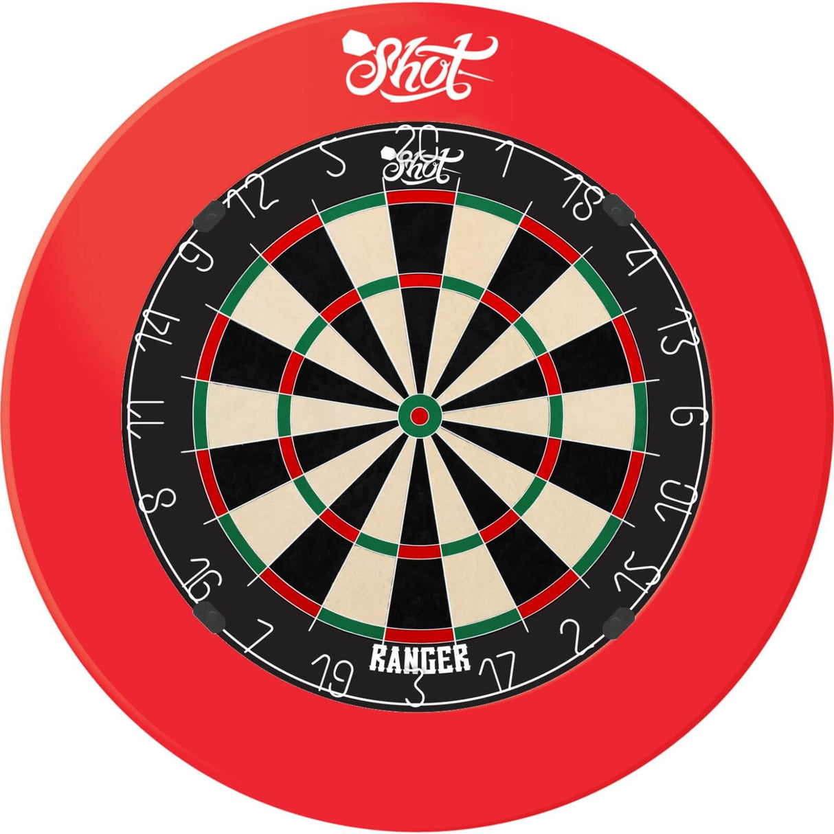 Shot - Ranger Dartboard & Surround Bundle - Red
