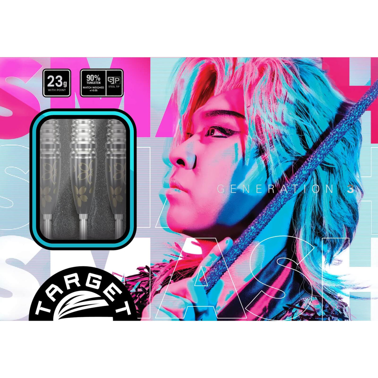 Target Japan - Junya Koikawa Smash Gen 3 Darts - Swiss Point - 90% Tungsten - 23g -