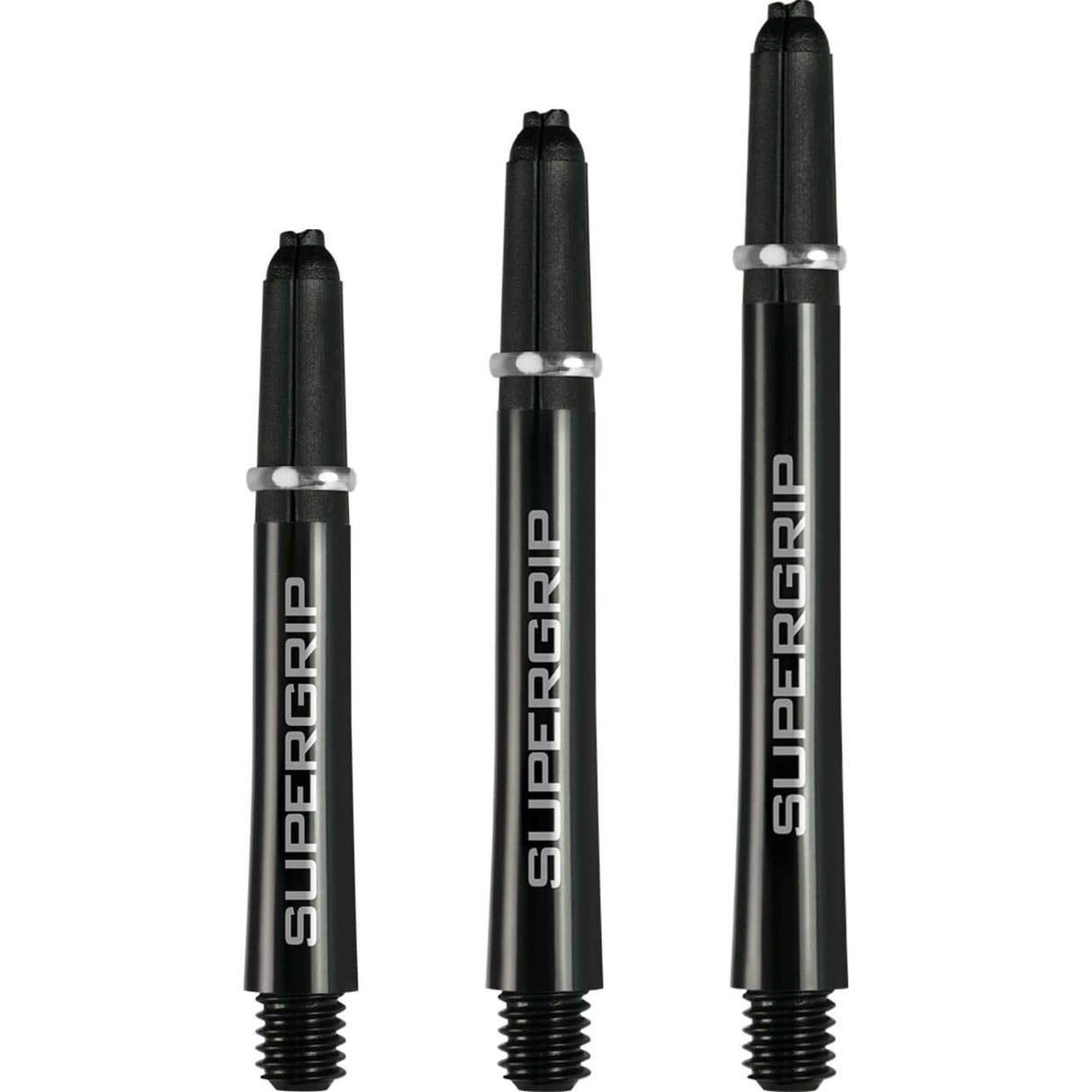 Harrows - Supergrip - Nylon Dart Shafts - Short (35mm) / Black & Silver