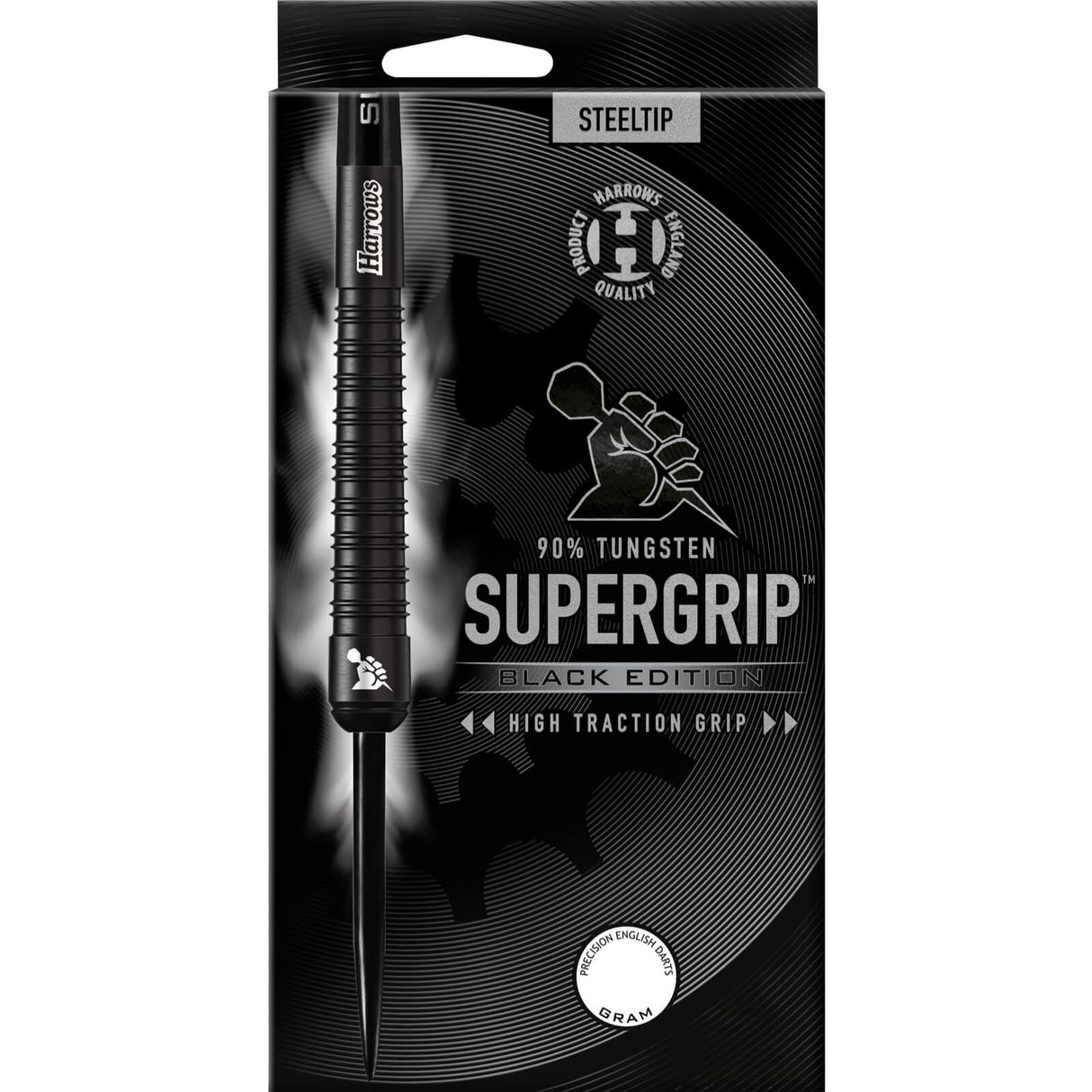 Harrows - Supergrip Black Edition Darts - 90% Tungsten - 21g 22g 23g 24g 25g 26g 28g 30g -