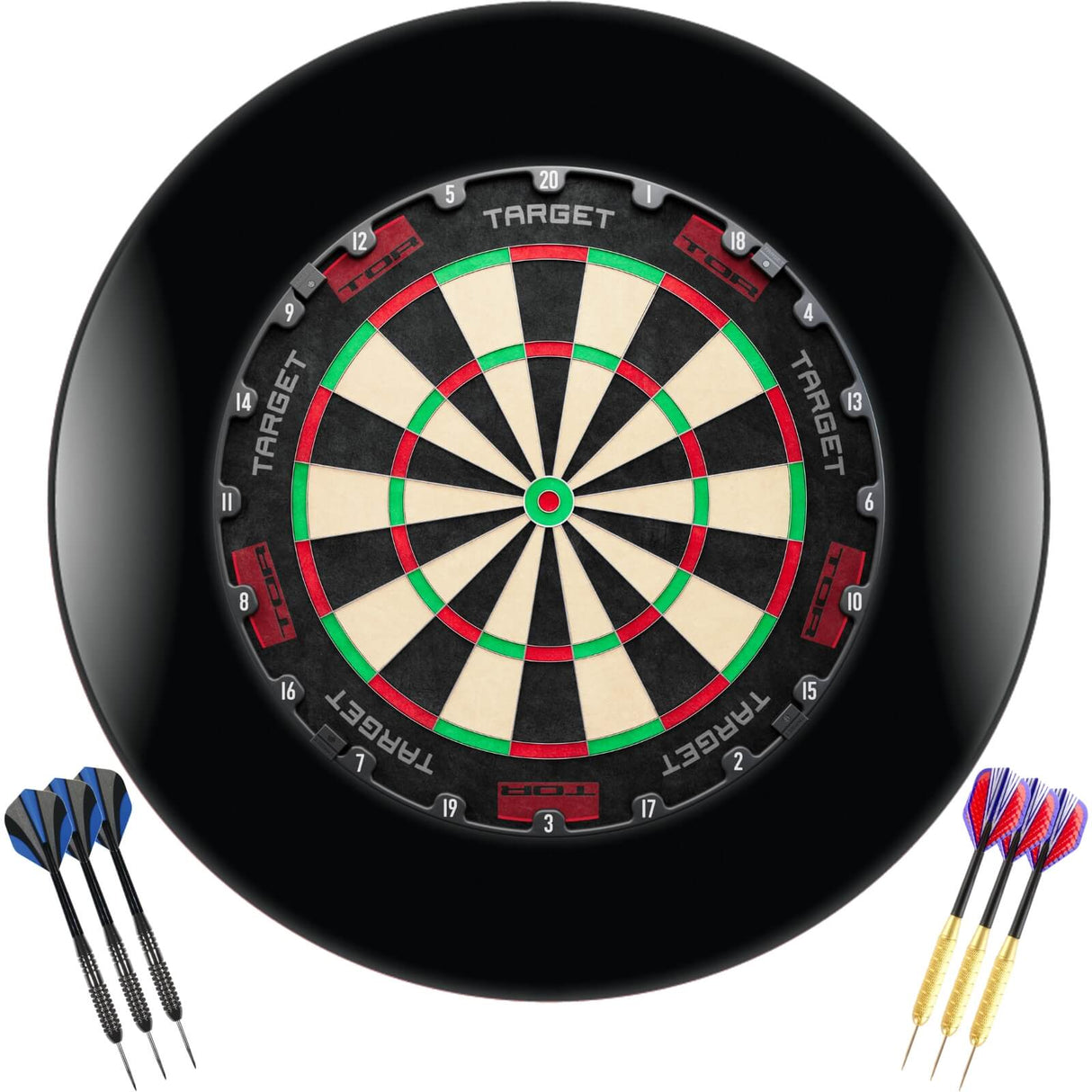 Target - TOR Dartboard & Surround Ready to Play Bundle - Black