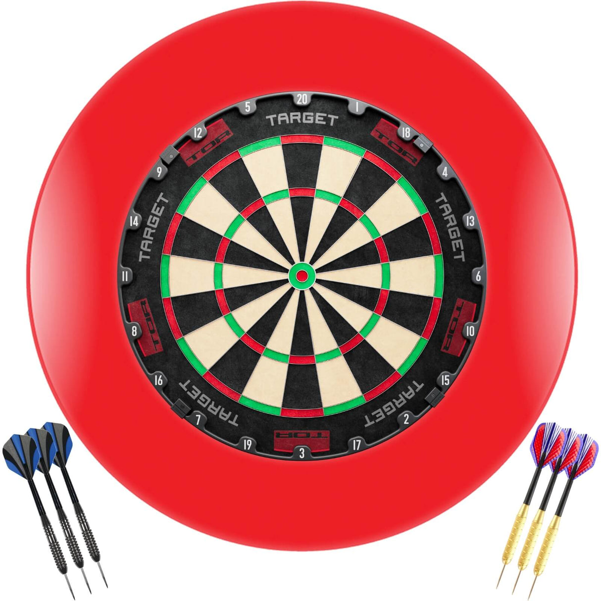 Target - TOR Dartboard & Surround Ready to Play Bundle - Red
