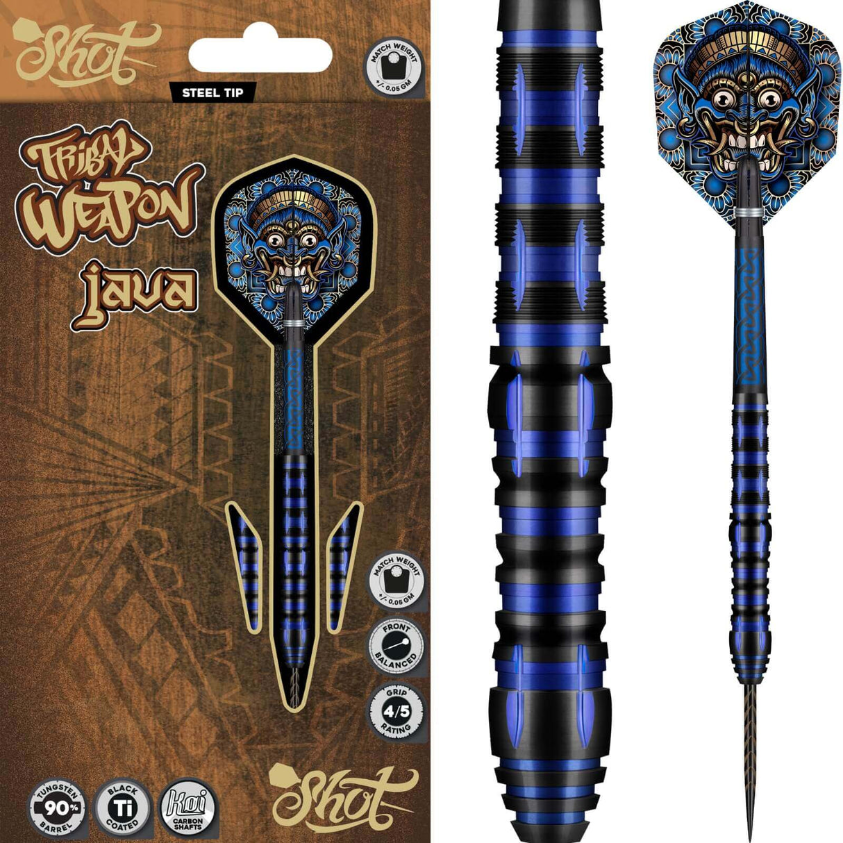 Shot - Tribal Weapon Java Darts - 90% Tungsten - 23g 24g 25g 26g -