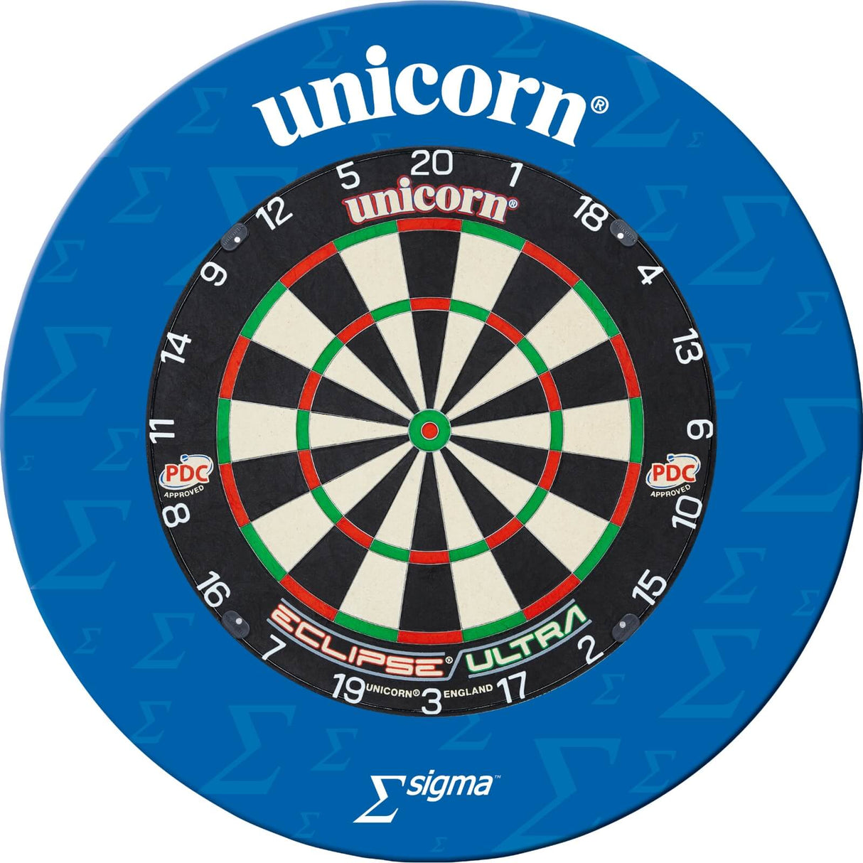 Unicorn - Eclipse Ultra Dartboard & Surround Bundle - Sigma