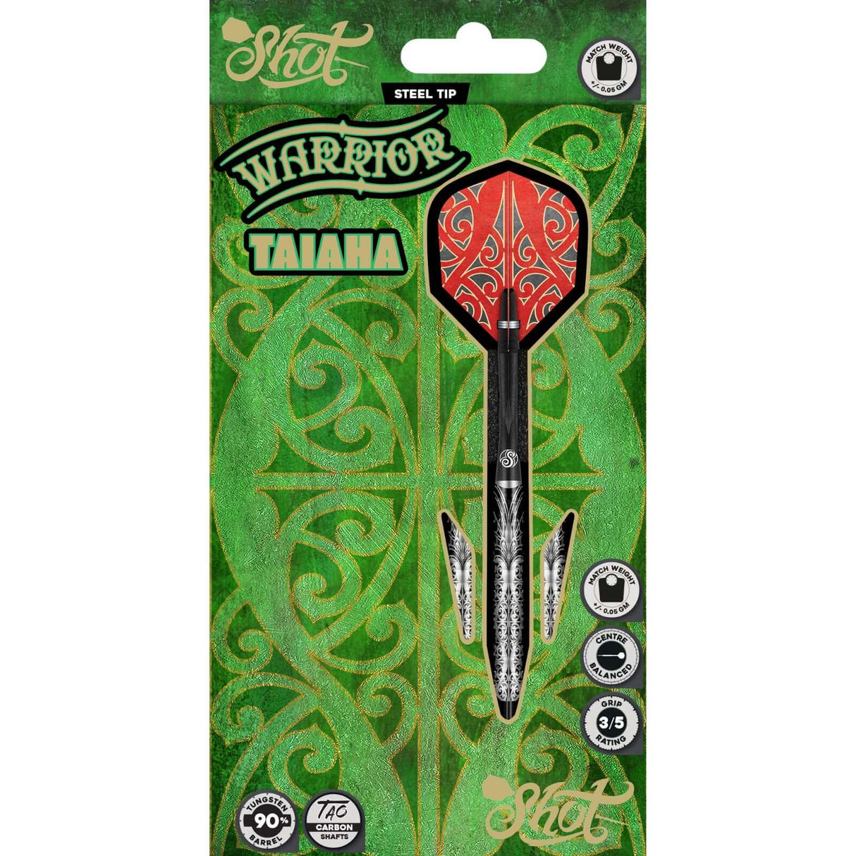 Shot - Warrior Taiaha Darts - 90% Tungsten - 21g 23g 24g 26g 28g 30g -