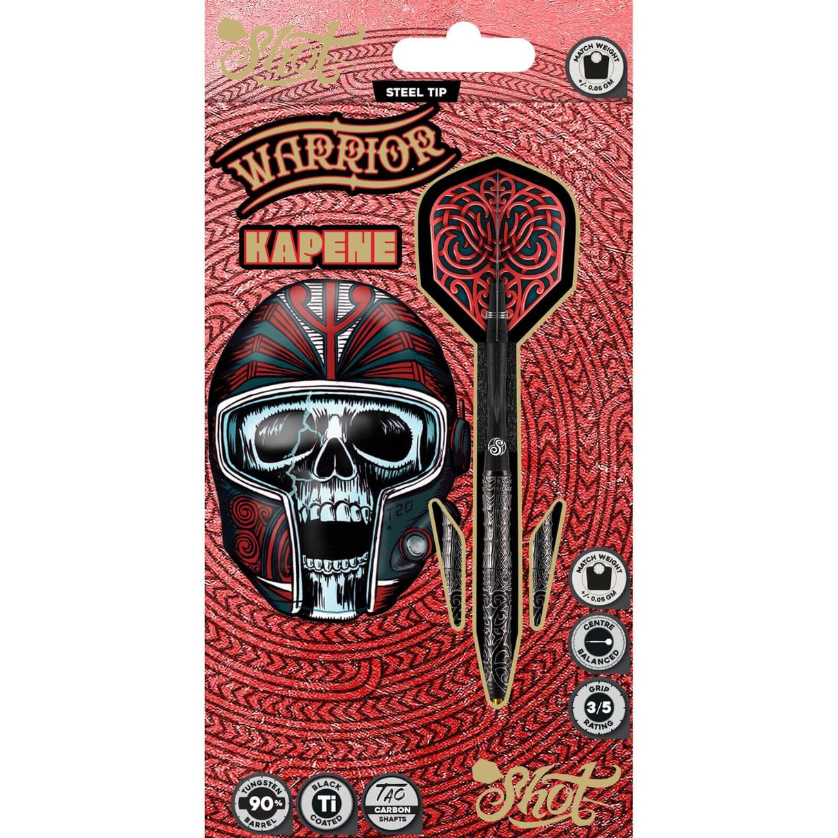 Shot - Warrior Kapene Darts - 90% Tungsten - 23g 24g 25g -