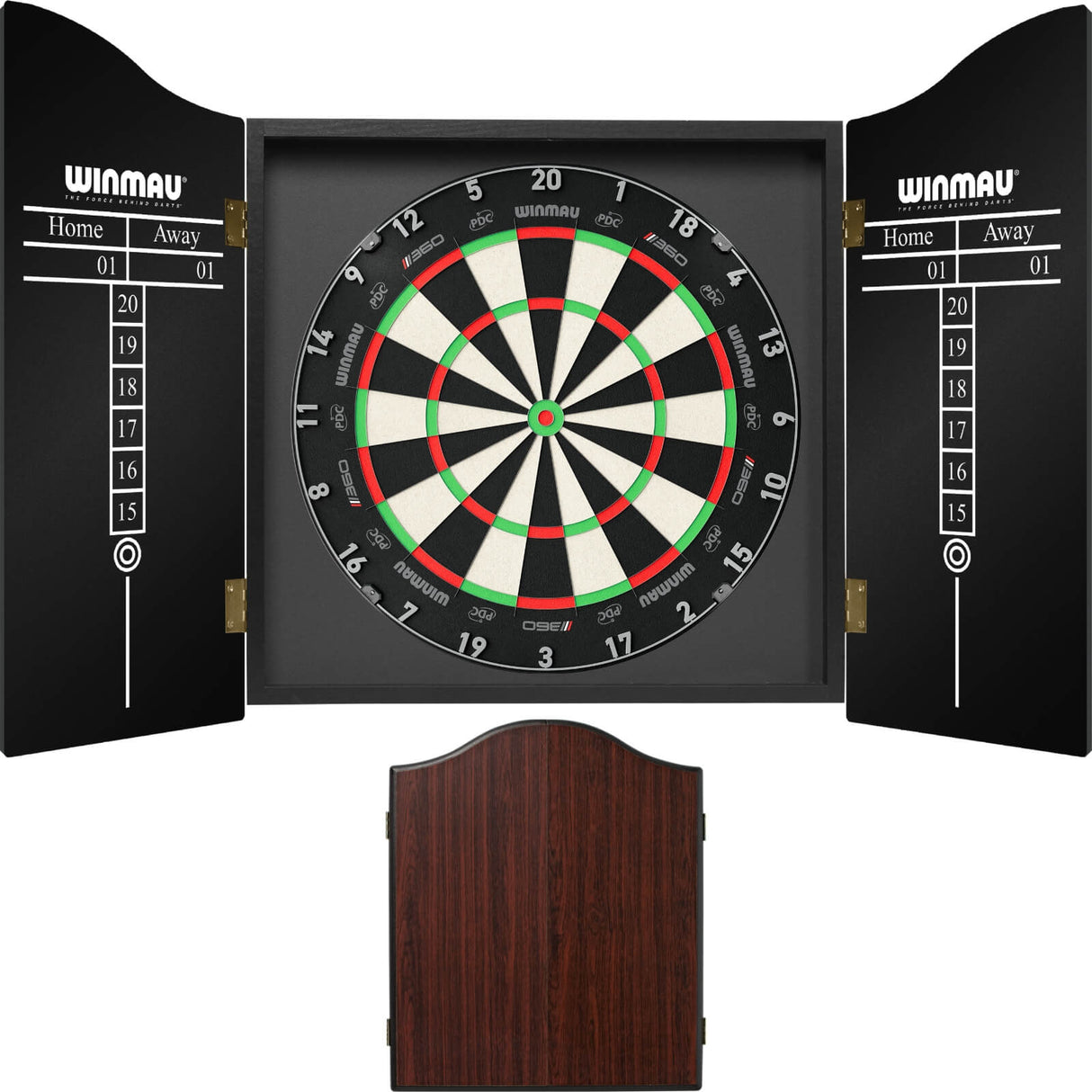 Winmau - Blade 360 Triple Core Dartboard & Cabinet Bundle - Rosewood