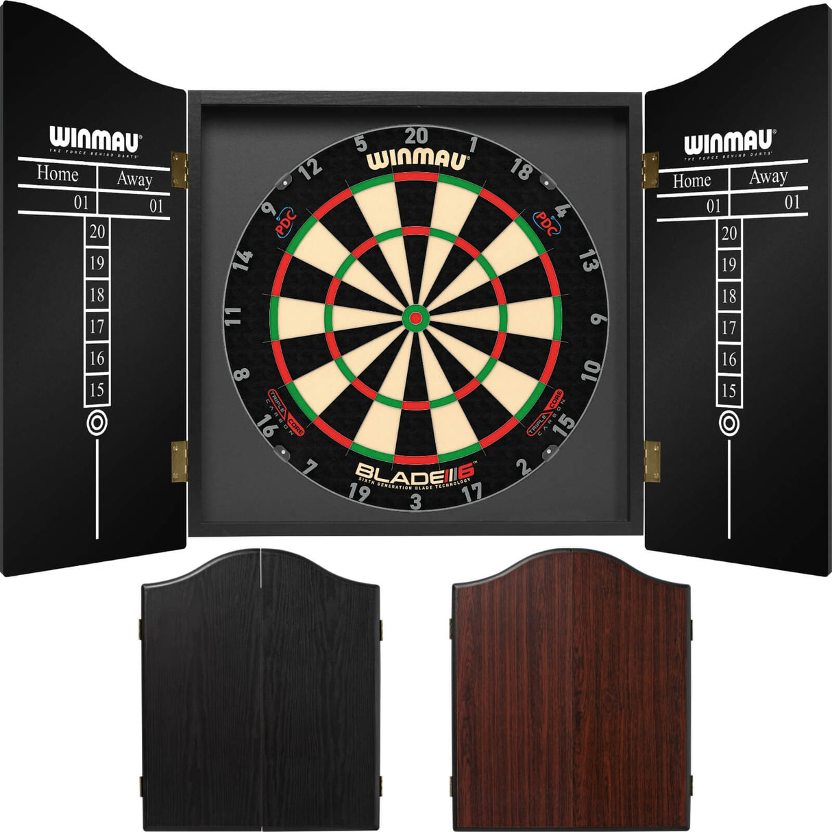Winmau - Blade 6 Triple Core Dartboard & Cabinet Bundle -