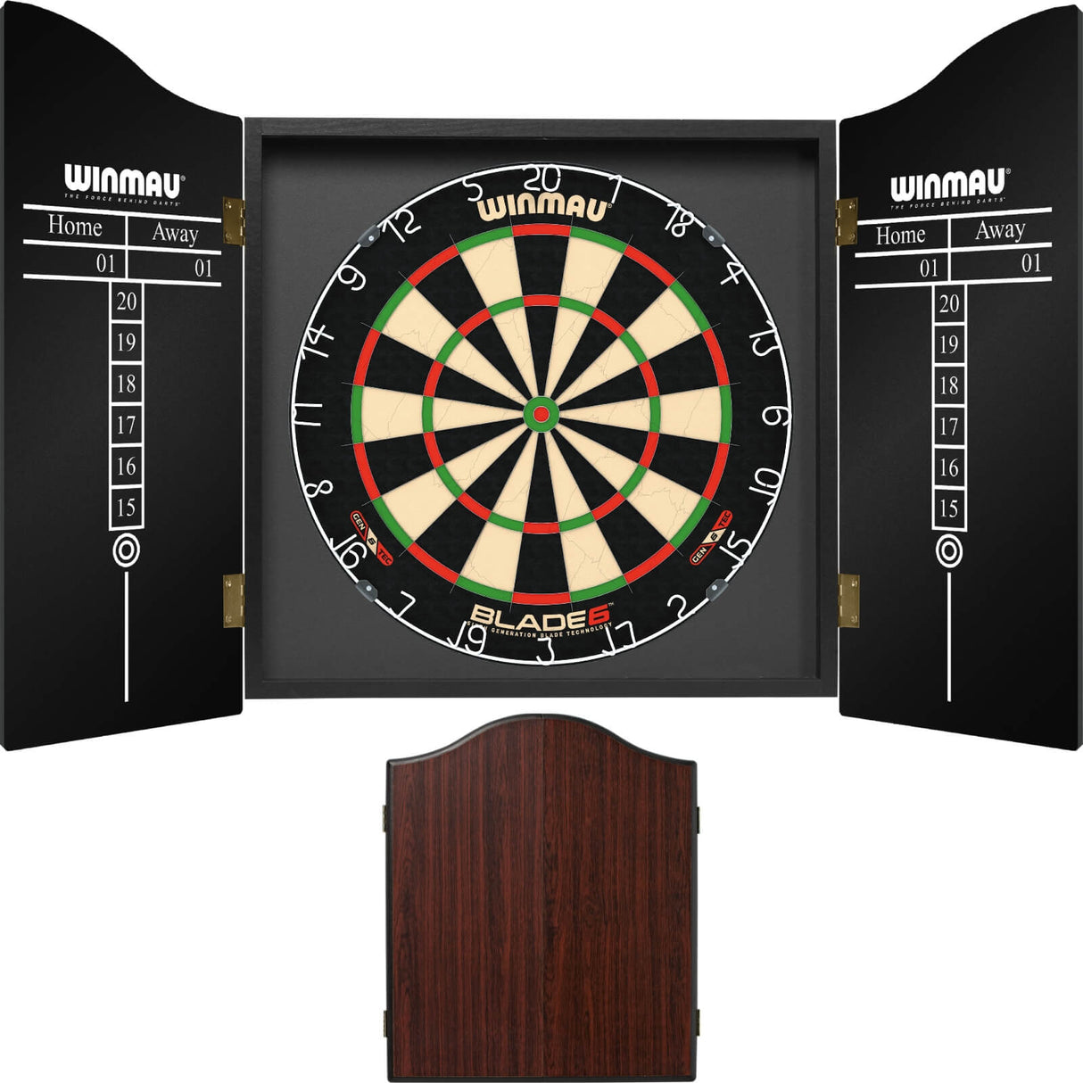 Winmau - Blade 6 Dartboard & Cabinet Bundle - Rosewood
