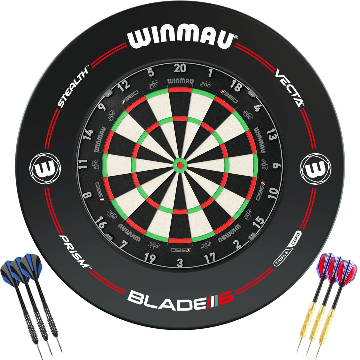 Winmau - Blade 360 Triple Core Dartboard & Surround Ready to Play Bundle - Pro-Line
