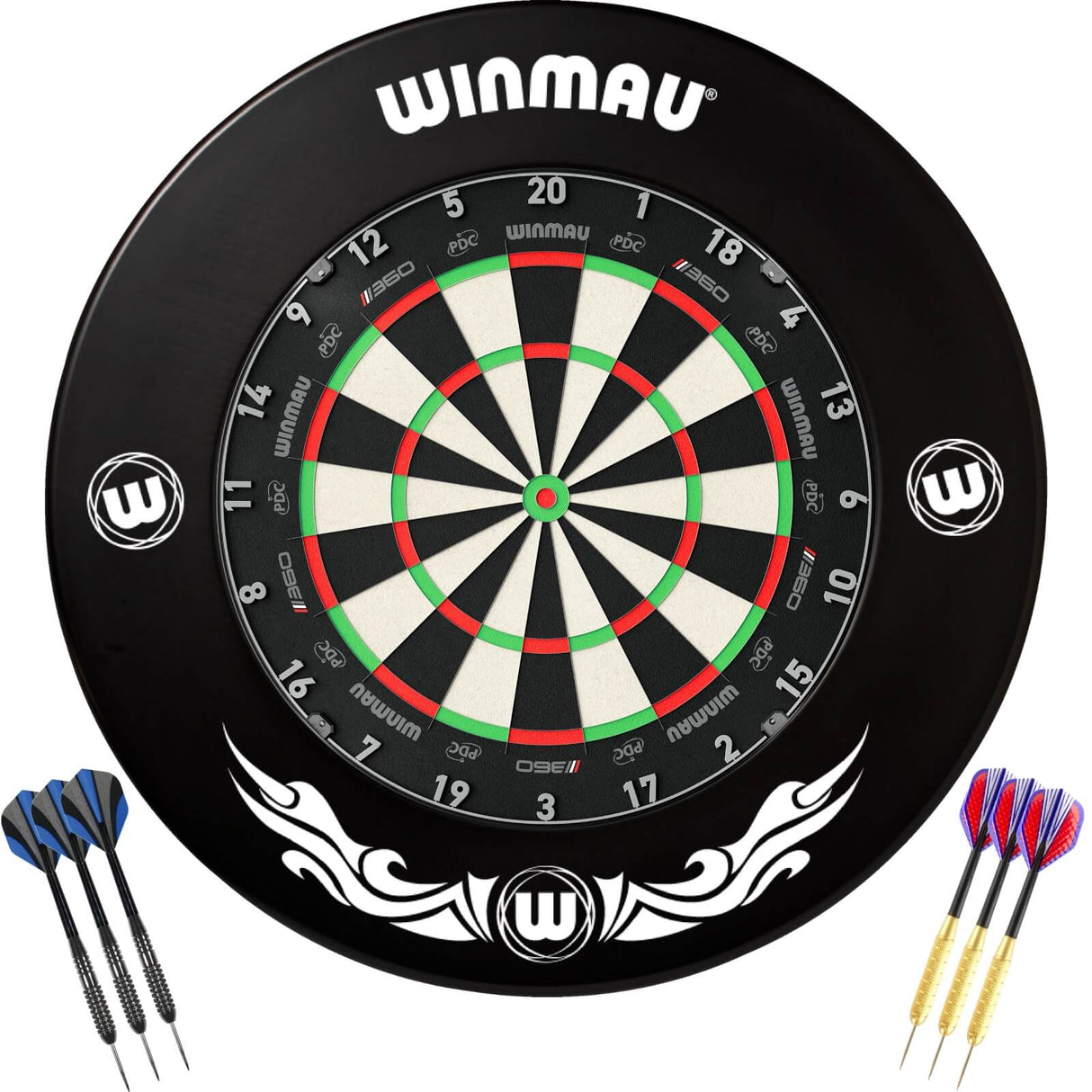 Winmau - Blade 360 Triple Core Dartboard & Surround Ready to Play Bundle - Xtreme
