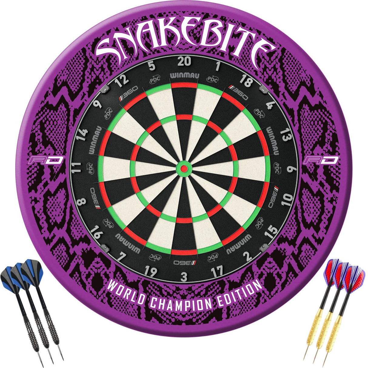 Winmau - Blade 360 Triple Core Dartboard & Player Edition Surround Ready to Play Bundle - Peter Wright