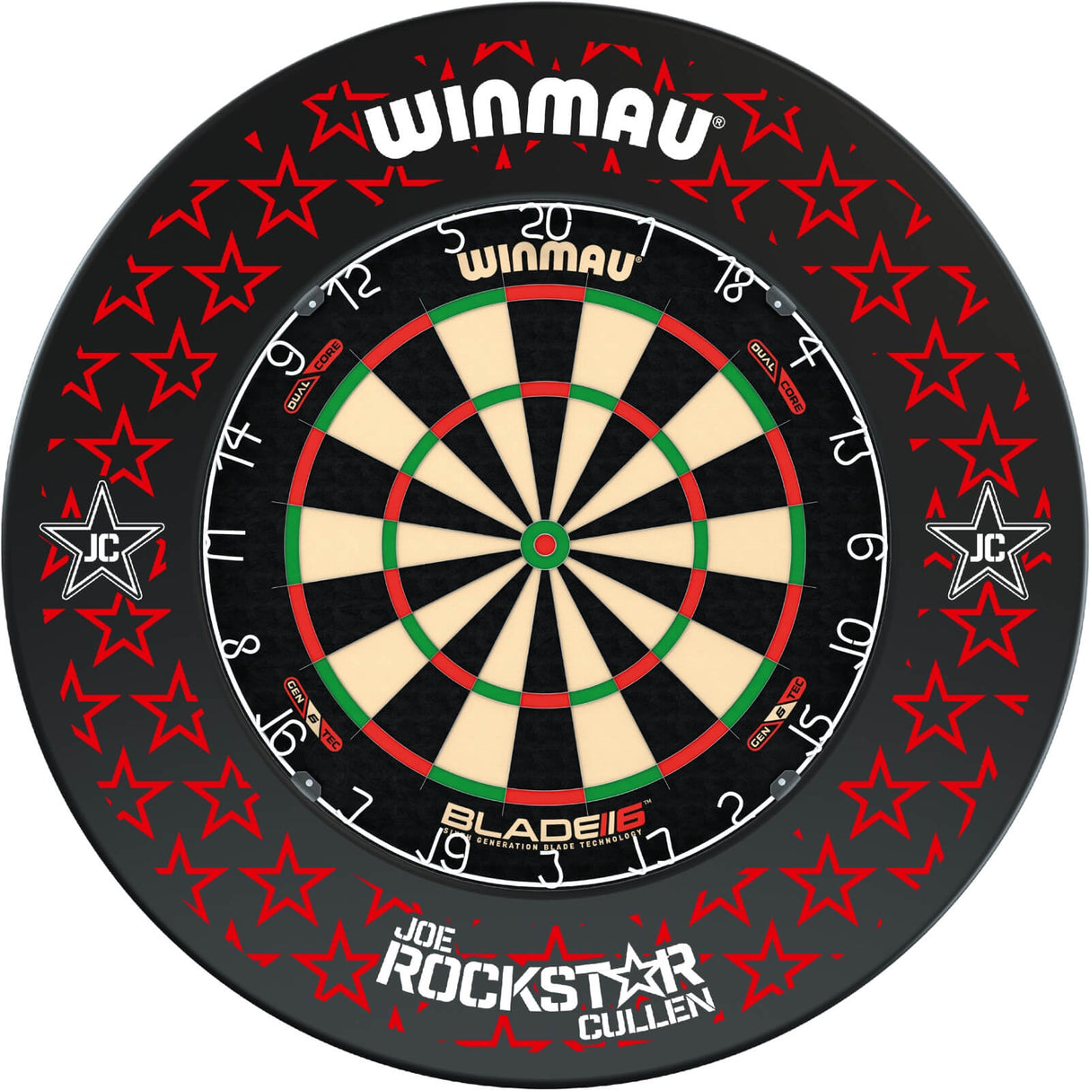 Winmau - Blade 6 Dual Core Dartboard & Joe Cullen Surround Bundle -