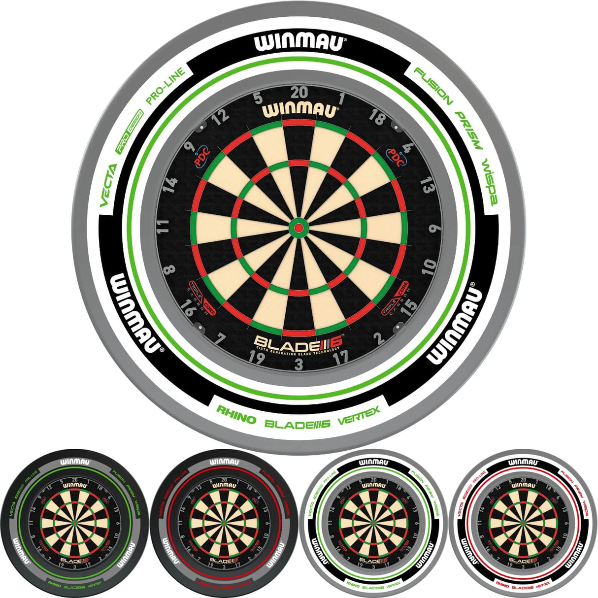 Winmau - Blade 6 Triple Core Dartboard & Advance Surround Bundle -