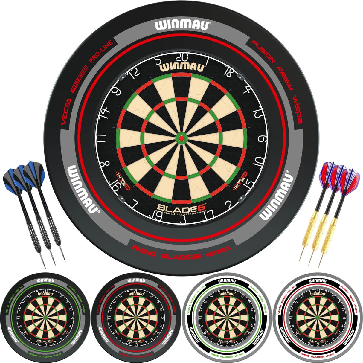 Winmau - Blade 6 Dartboard & Advance Surround Ready to Play Bundle -