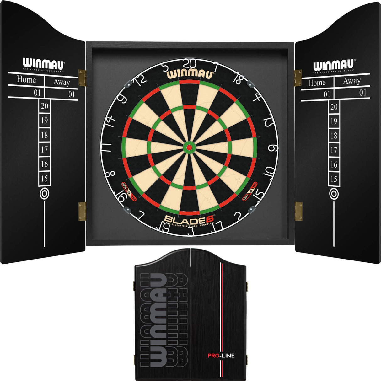 Winmau - Blade 6 Dartboard & Pro-Line Cabinet Bundle -