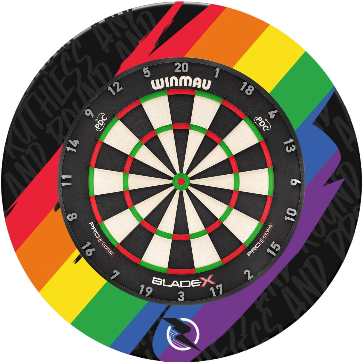 Winmau - Blade X Dartboard & Pride Surround Bundle -