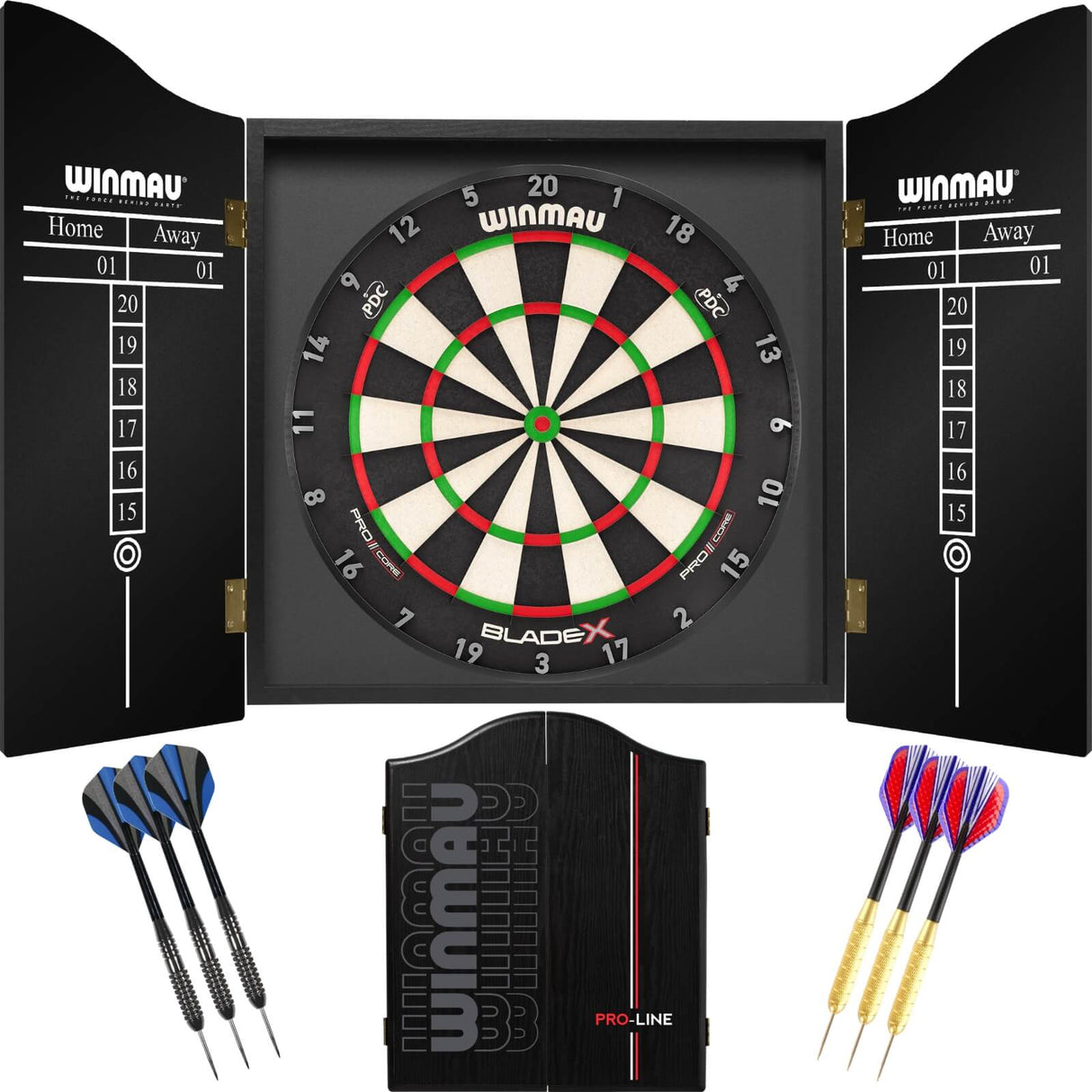 Winmau - Blade X Dartboard & Pro-Line Cabinet Ready to Play Bundle -
