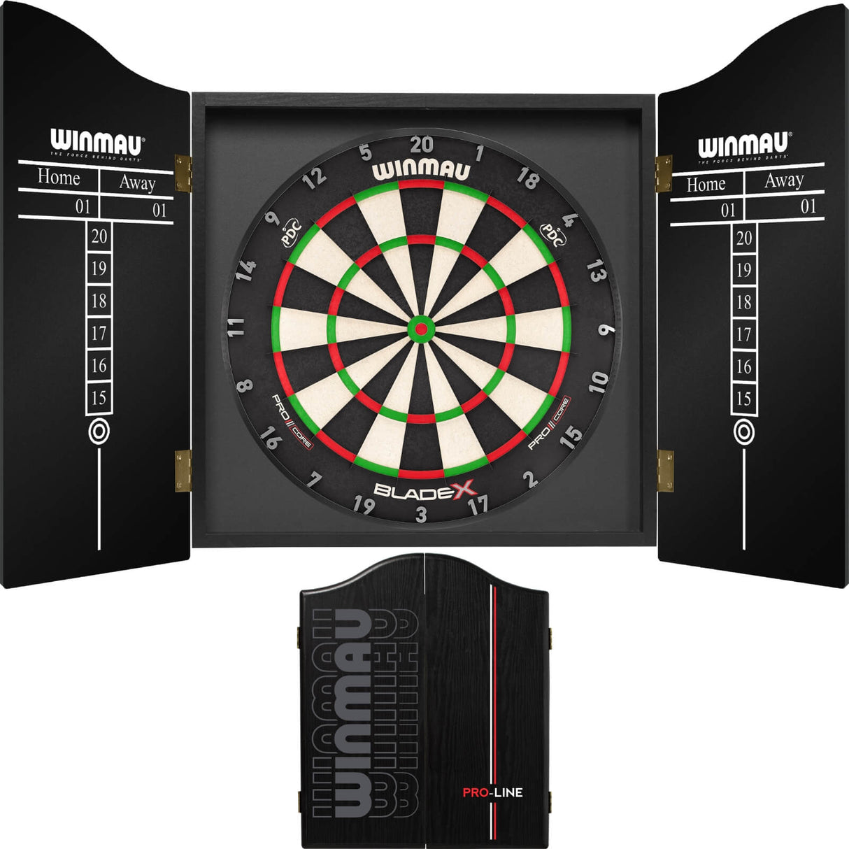 Winmau - Blade X Dartboard & Pro-Line Cabinet Bundle -