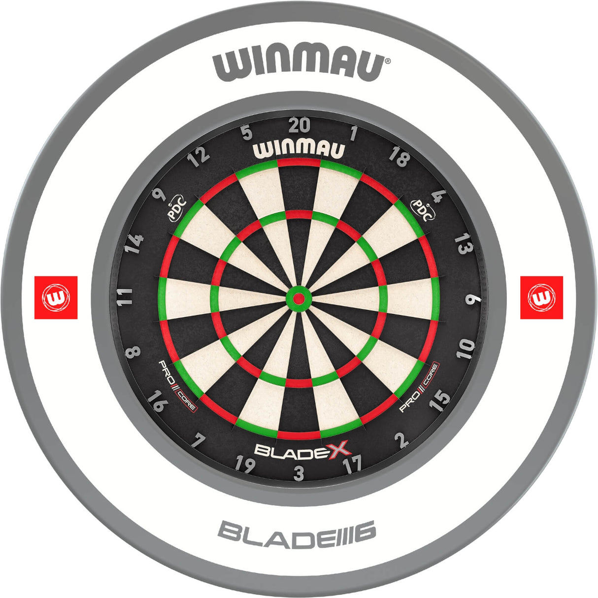 Winmau - Blade X Dartboard & Surround Bundle - Pro-Line 1.0 White