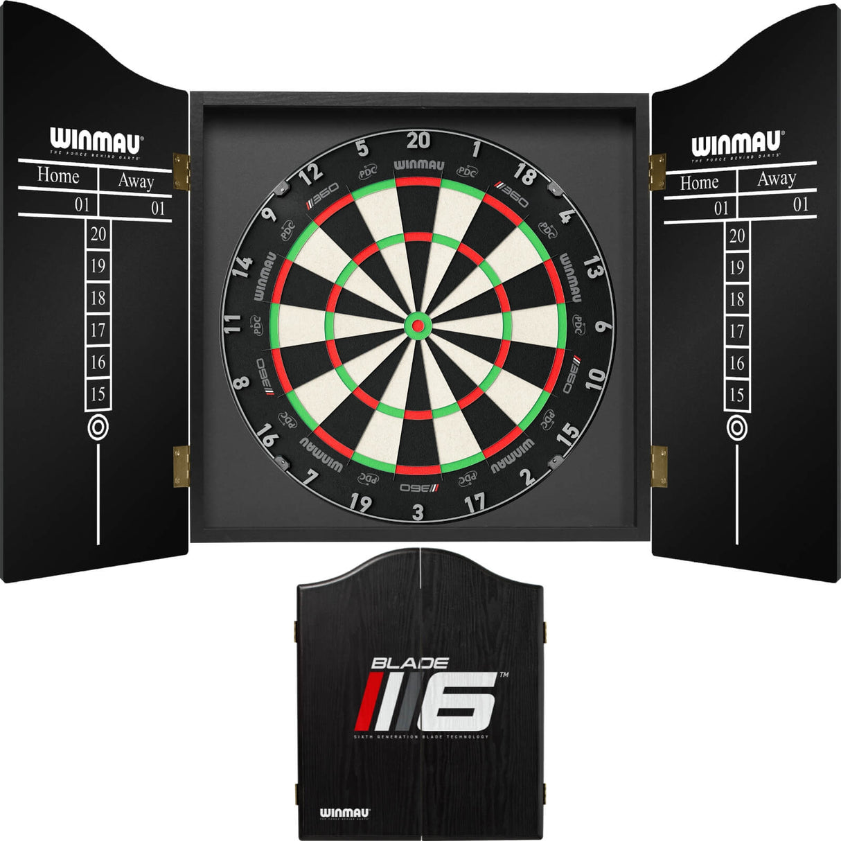 Winmau - Blade 360 Triple Core Dartboard & Cabinet Bundle - Blade 6