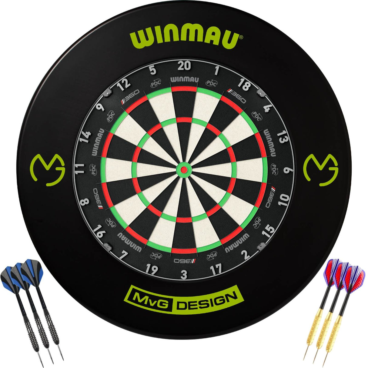 Winmau - Blade 360 Triple Core Dartboard & Player Edition Surround Ready to Play Bundle - Michael van Gerwen