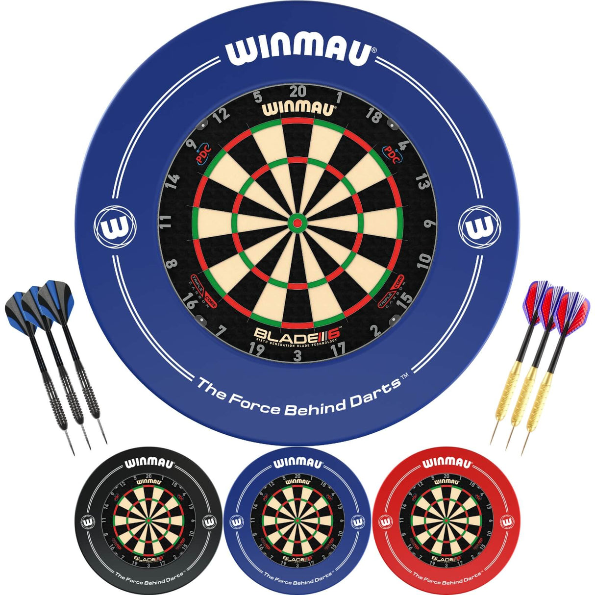 Winmau - Blade 6 Triple Core Dartboard & Surround Ready to Play Bundle -