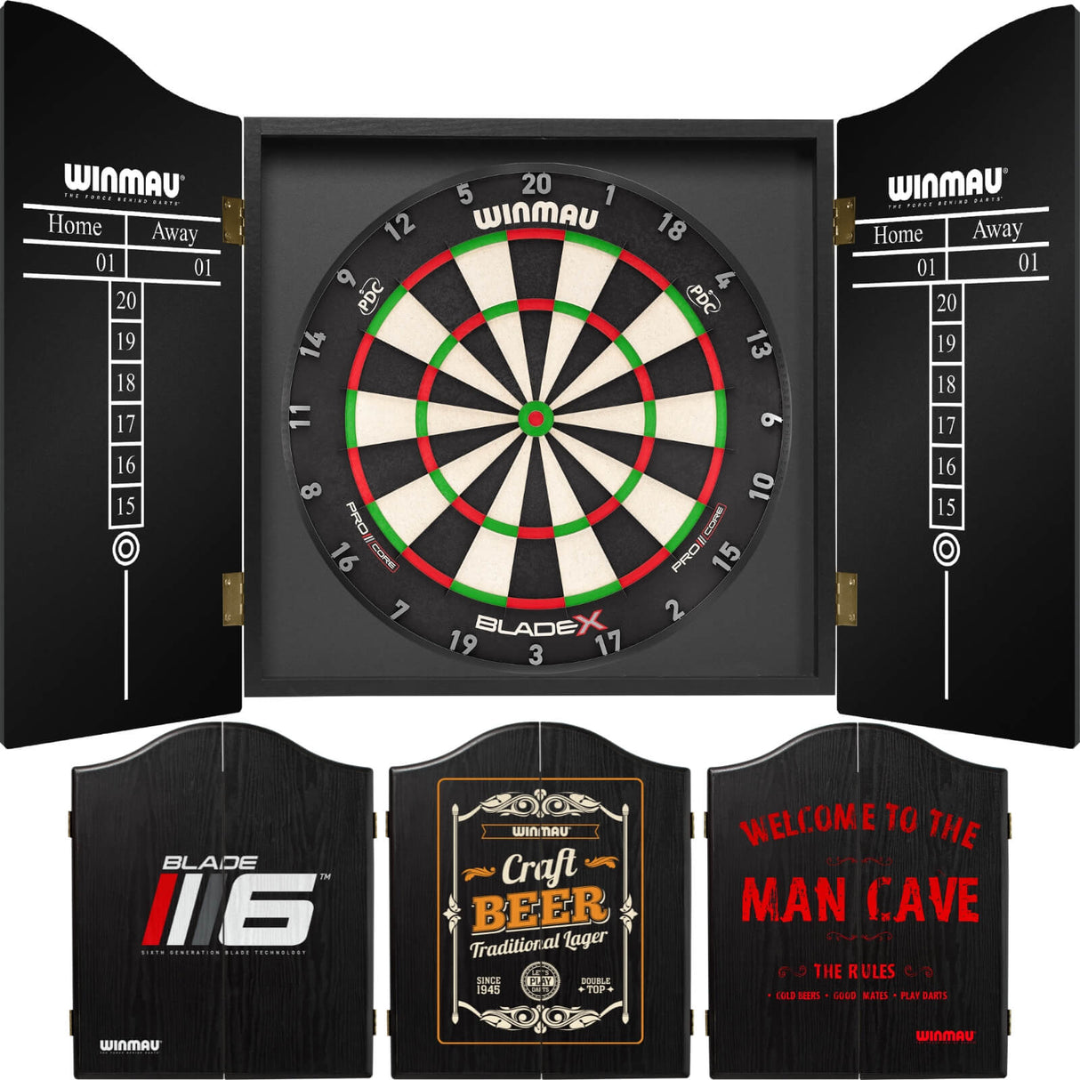 Winmau - Blade X Dartboard & Cabinet Bundle -