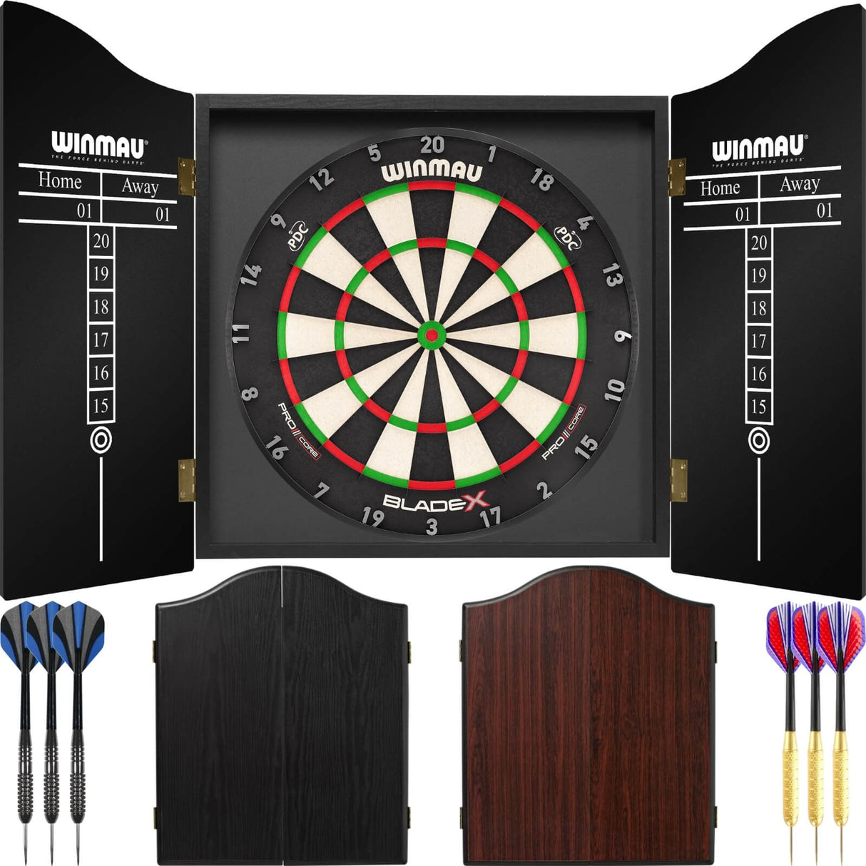 Winmau - Blade X Dartboard & Cabinet Ready to Play Bundle -
