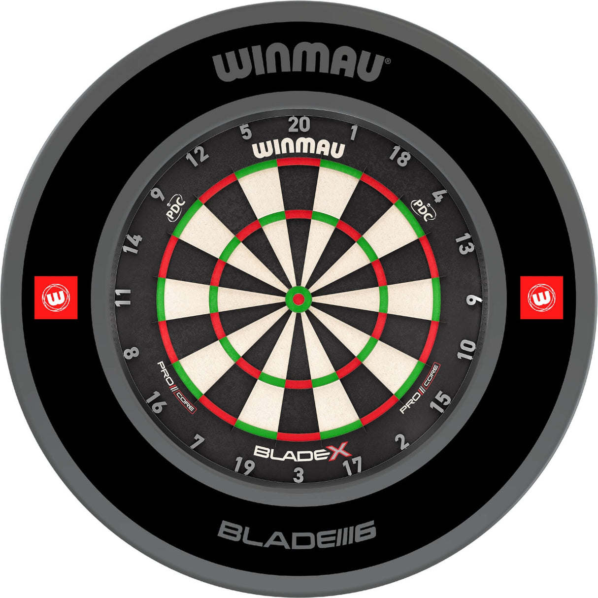 Winmau - Blade X Dartboard & Surround Bundle - Pro-Line 1.0 Black