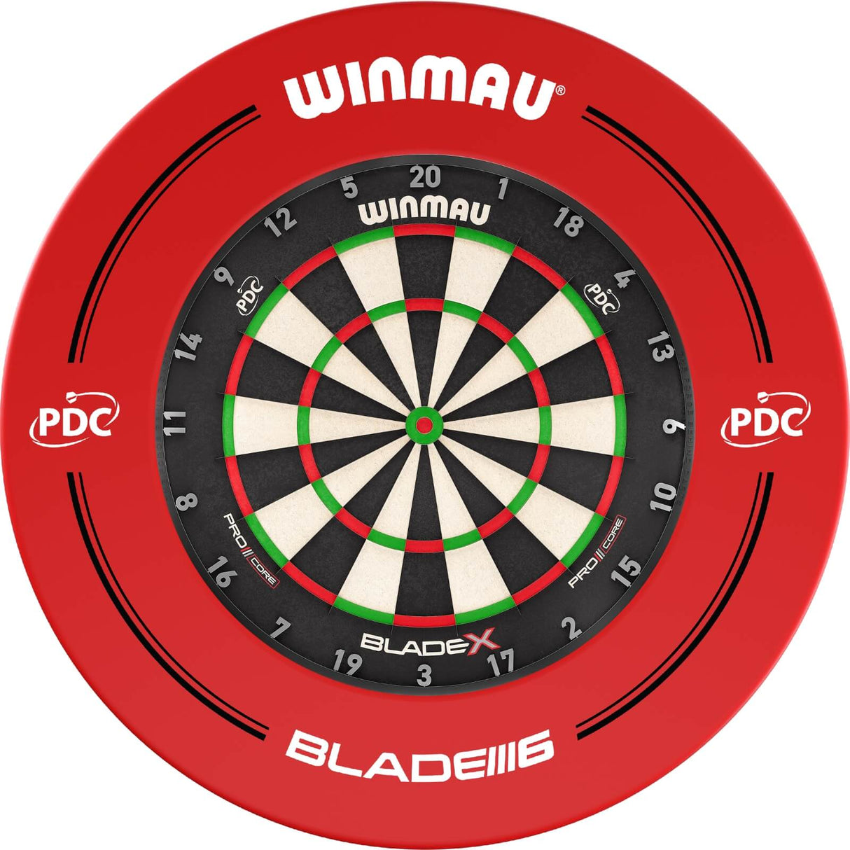 Winmau - Blade X Dartboard & Surround Bundle - Red PDC