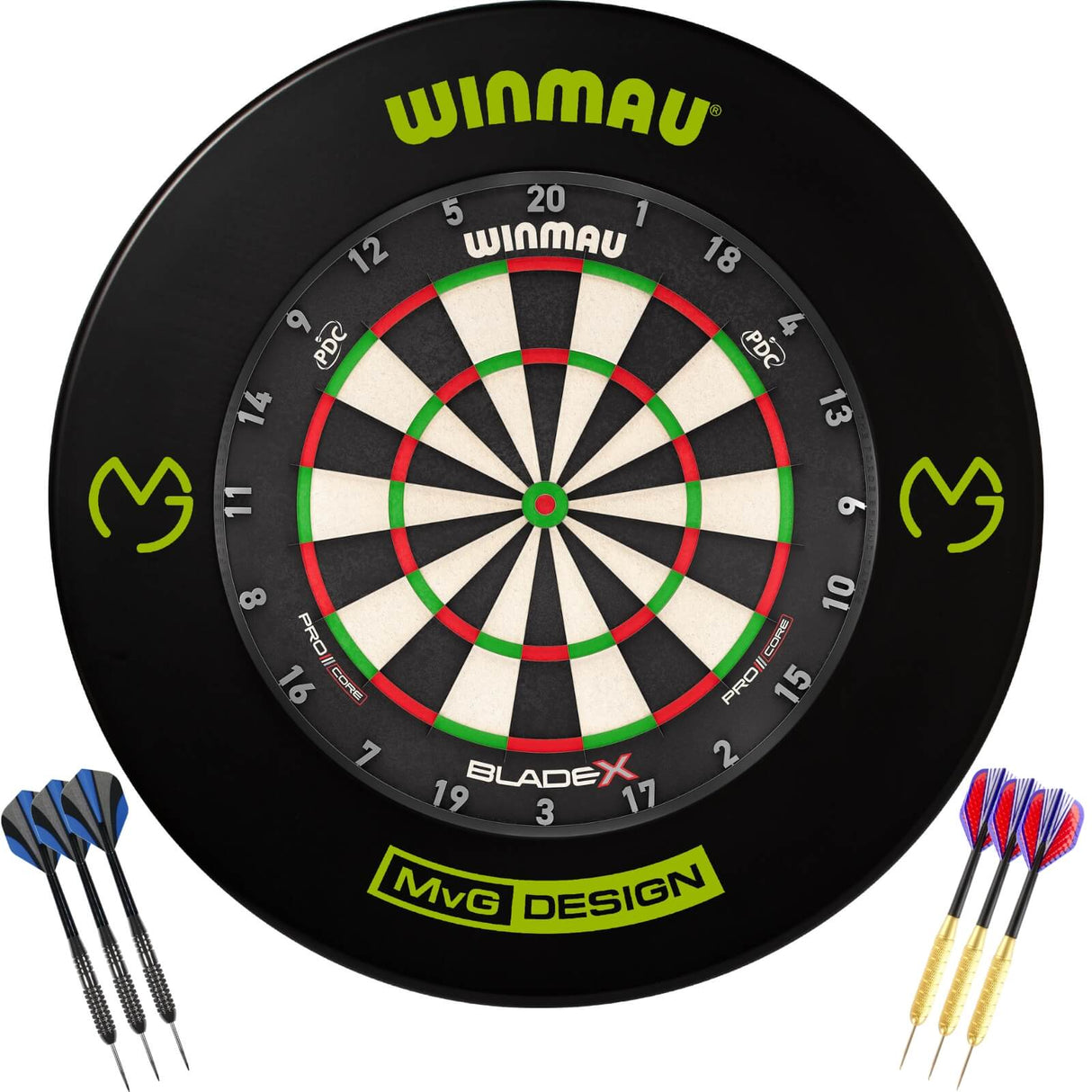 Winmau - Blade X Dartboard & Player Edition Surround Ready to Play Bundle - Michael van Gerwen