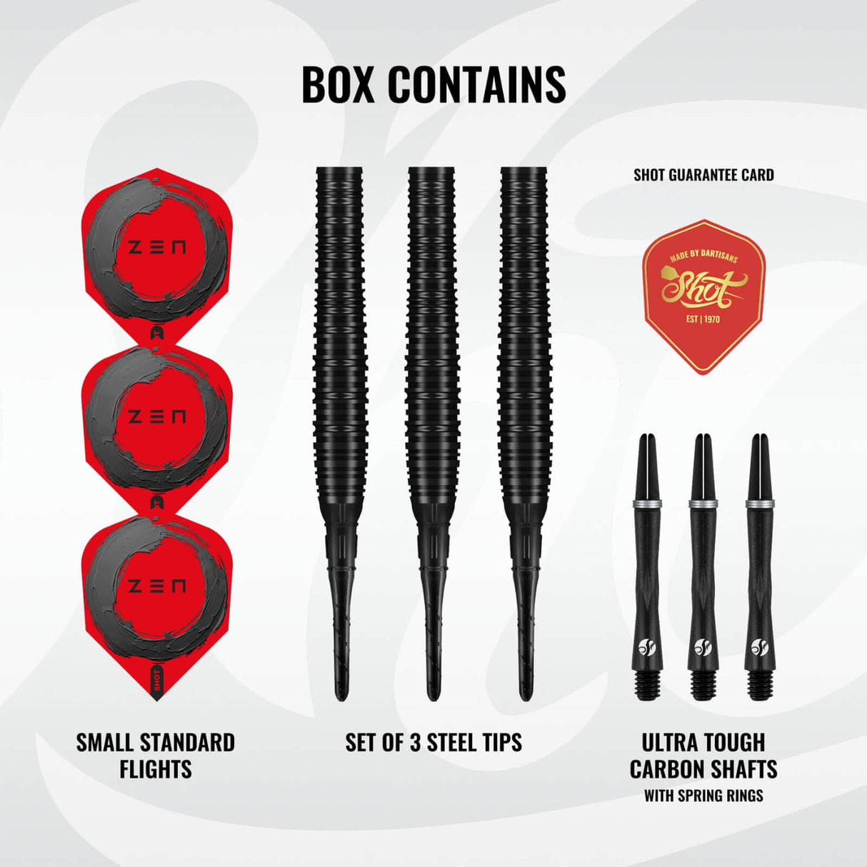 Shot - Zen Torpedo Darts - Soft Tip - 90% Tungsten - 20g