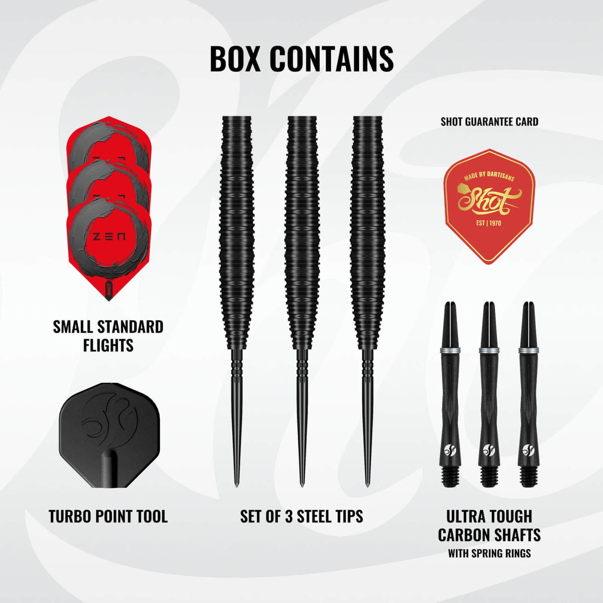 Shot - Zen Missile Darts - Turbo Point - 90% Tungsten - 22g 23g 24g