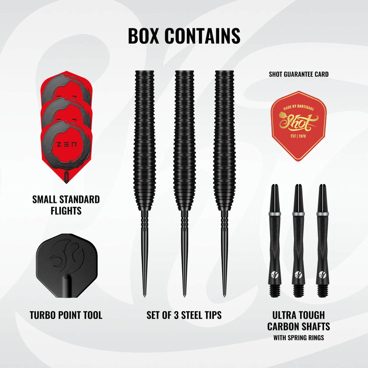 Shot - Zen Torpedo Darts - Turbo Point - 90% Tungsten - 23g 24g 26g