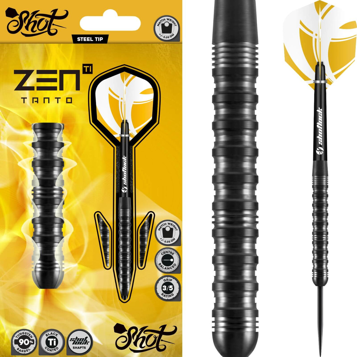Shot - Zen Tanto Darts - 90% Tungsten - 23g 24g 25g -