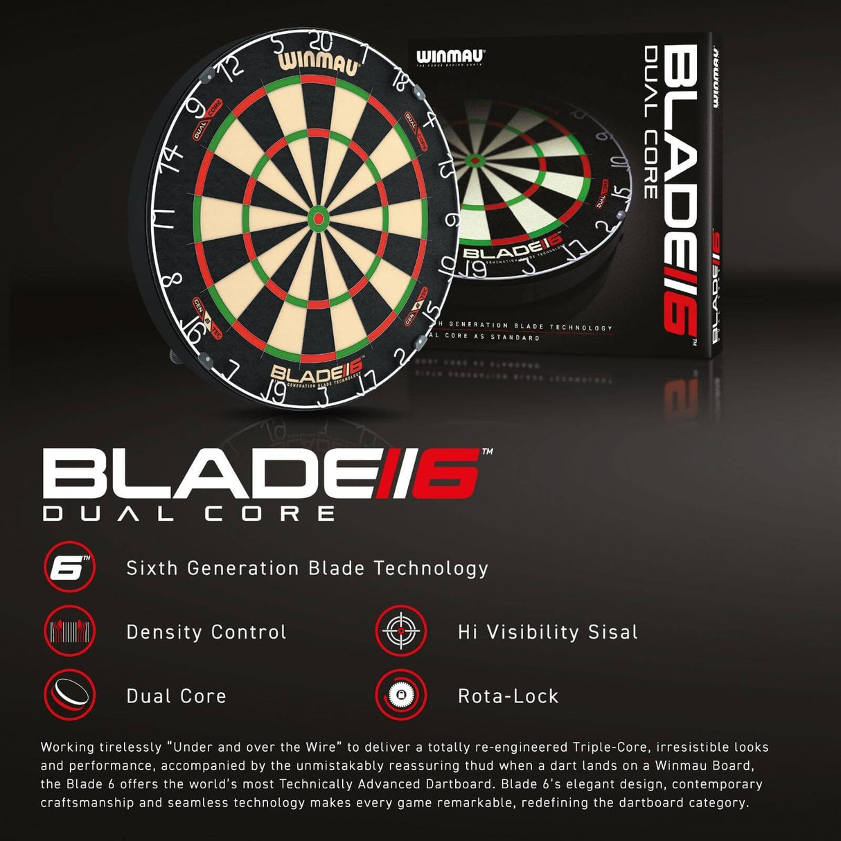 Winmau - Blade 6 Dual Core Dartboard -