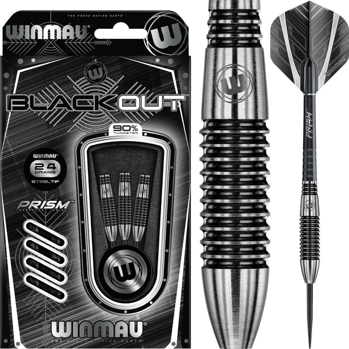 Winmau - Blackout Darts - 90% Tungsten - 24g 26g -