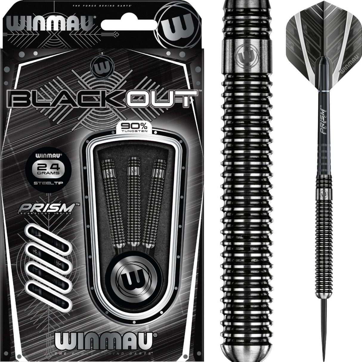 Winmau - Blackout Darts - 90% Tungsten - 21g 22g 23g 24g 25g 26g 28g -