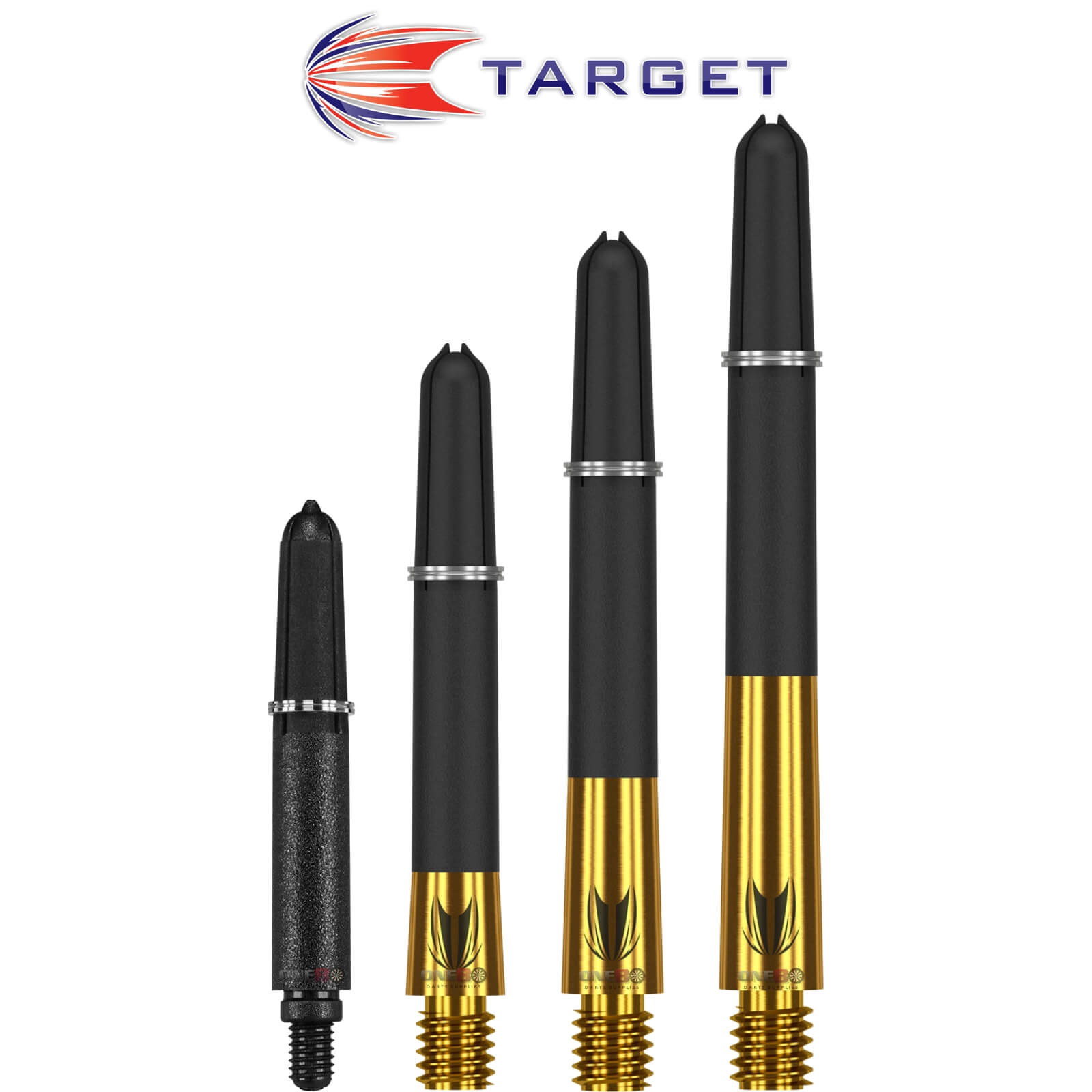 Dart Shafts - Target - Carbon Ti Pro Gold Hybrid Dart Shafts 