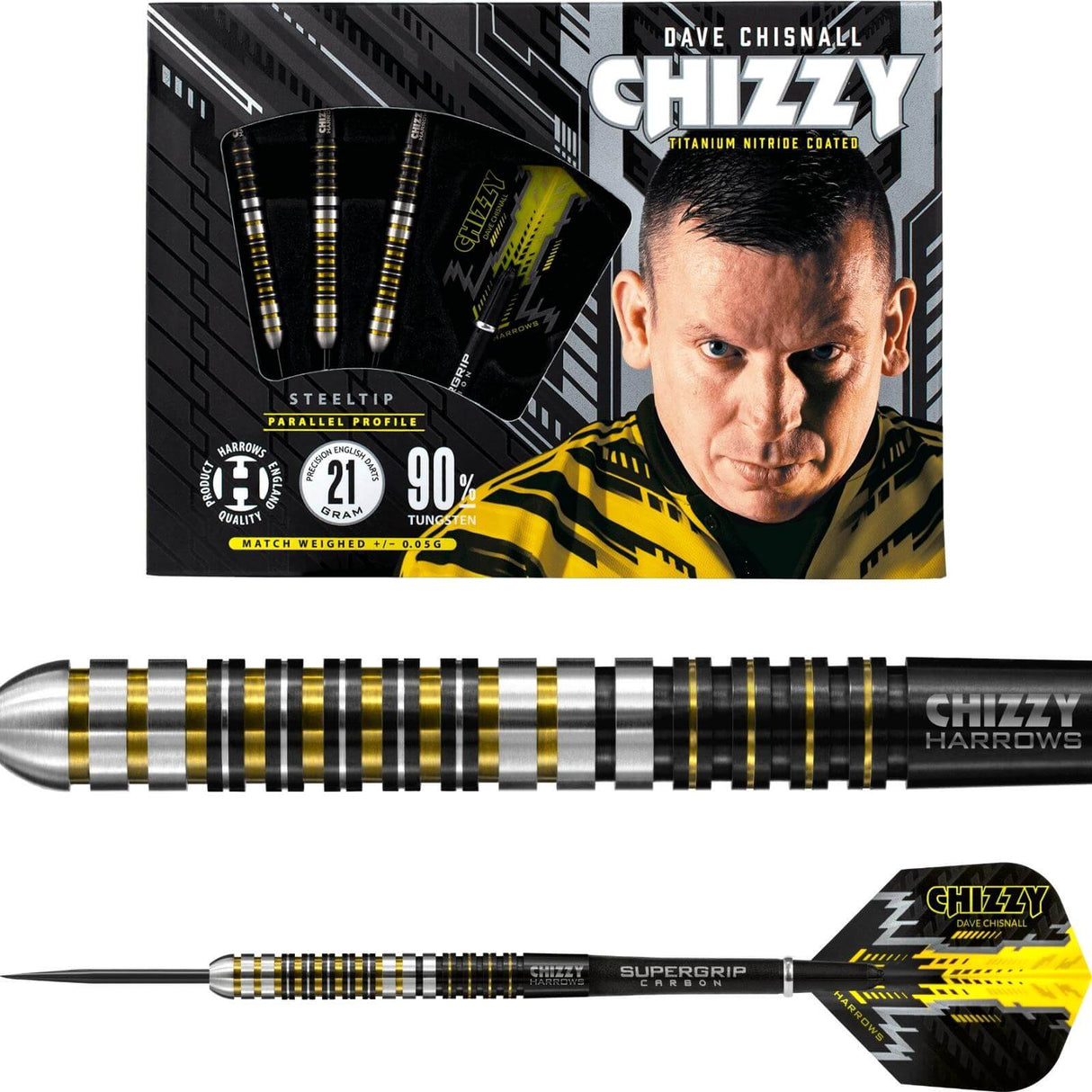 Harrows - Chizzy - Dave Chisnall Darts - 90% Tungsten - 21g 22g 23g 24g 25g 26g -