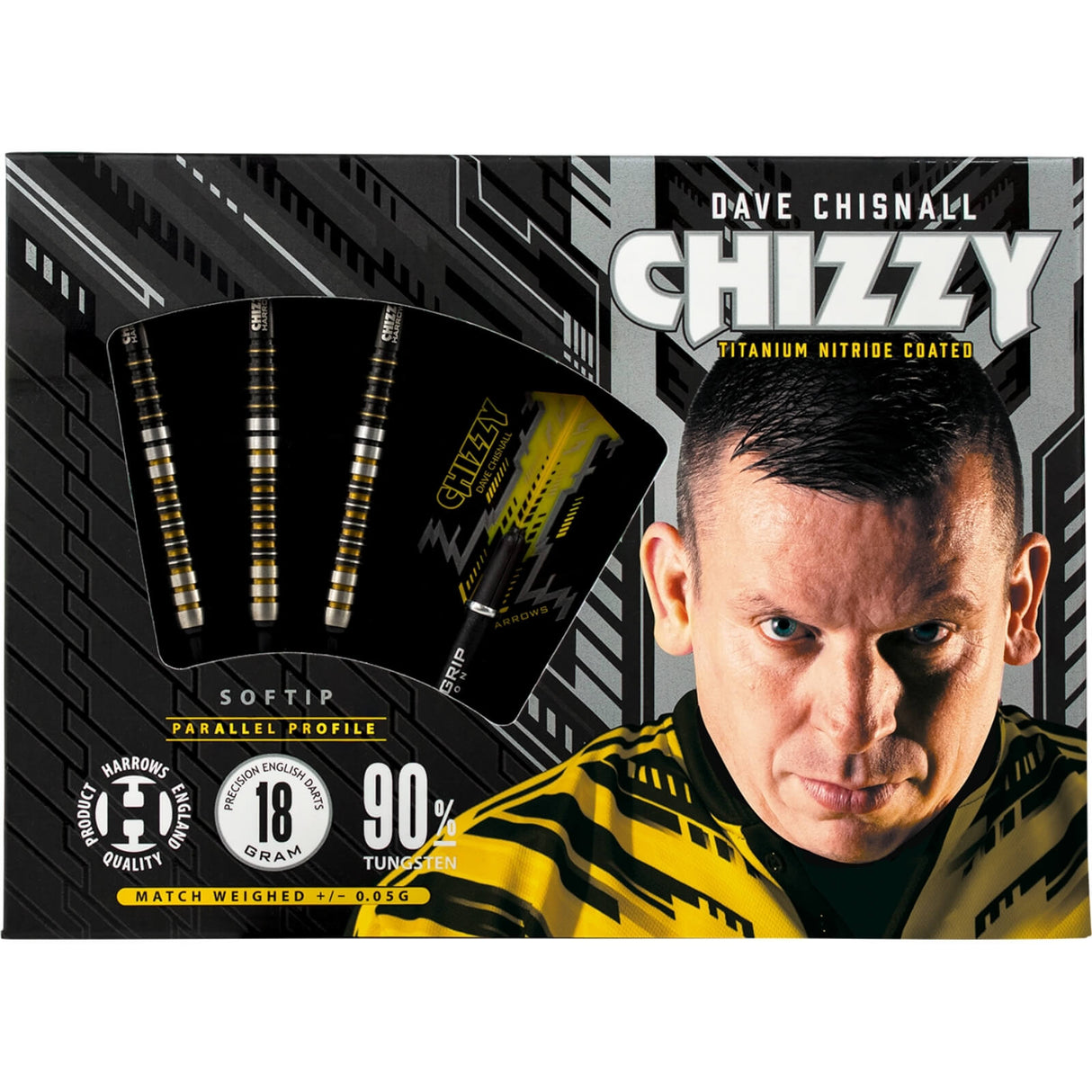 Harrows - Chizzy - Dave Chisnall Darts - Soft Tip - 90% Tungsten - 18g 20g 22g -